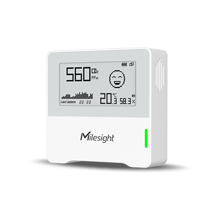 Sensore qualità dell’aria LoRaWAN® Milesight AM103-868M con display E-Ink