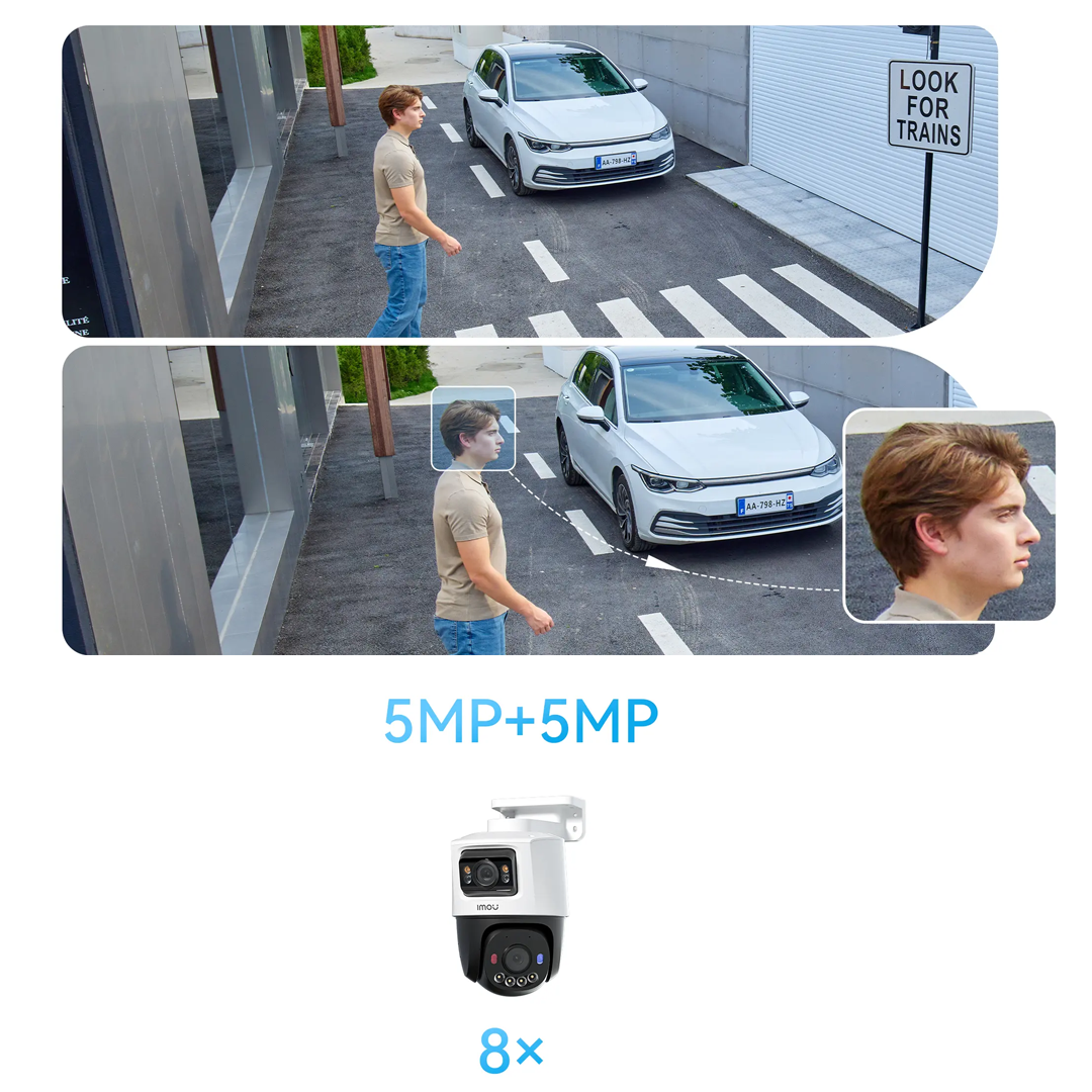 Imou PS70F – Telecamera IP Dual Lens 10MP (5MP + 5MP) PoE con AI e Copertura 360°